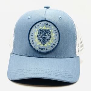BOTE Stand Up Paddle Board Supply Co Blue Snapback Hat Baseball Cap Bear Patch